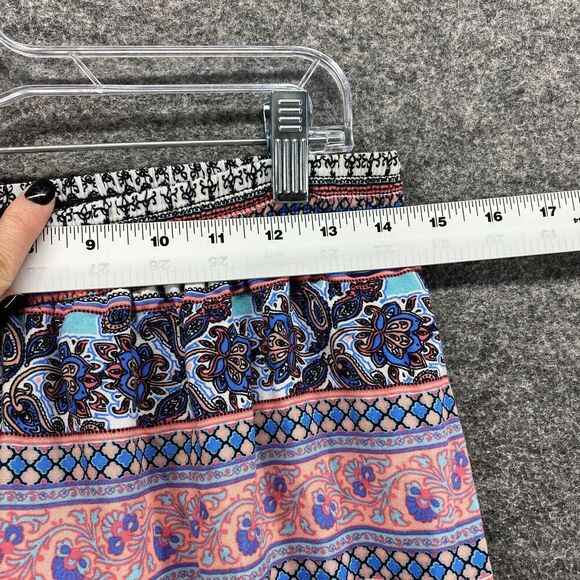 Joe B Pants Women XL Blue Striped High Rise Flat Front Flared Pull On Chino - Picture 3 of 7